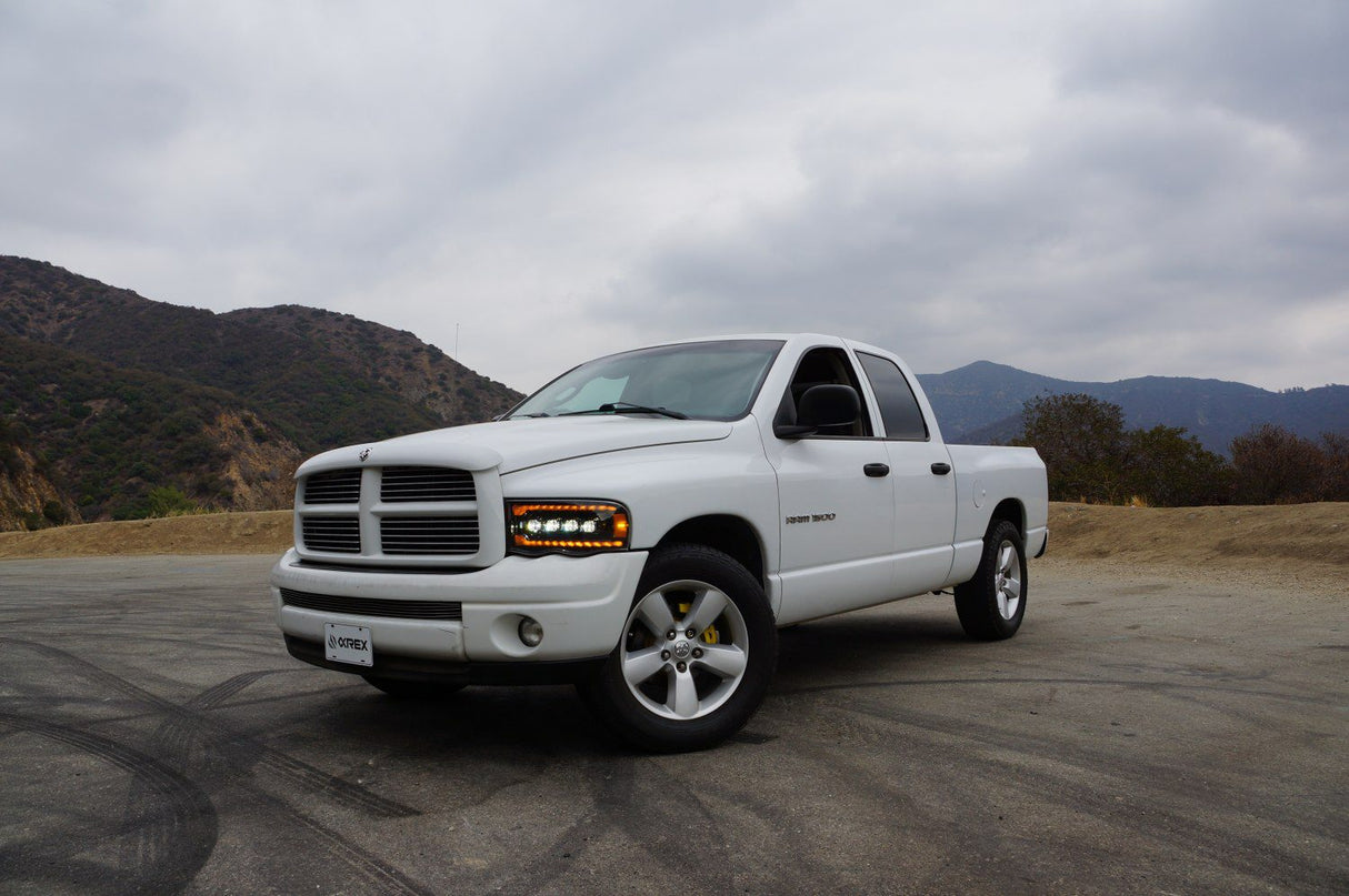Phares de projecteur à LED Alpha-Black pour Dodge Ram série NOVA 02-05