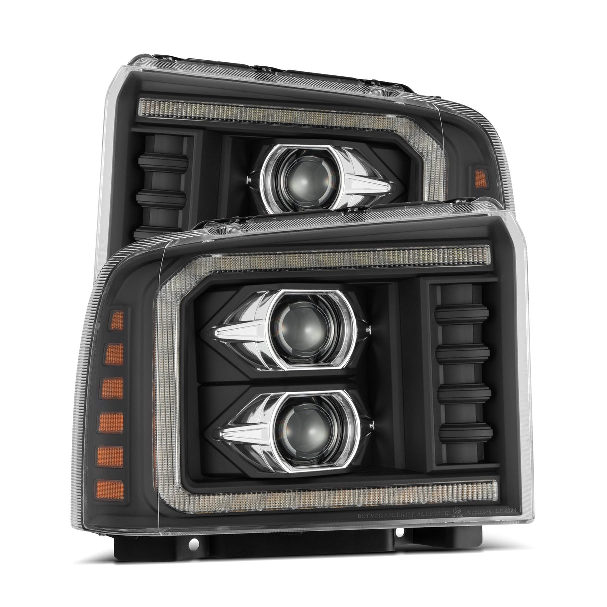Phares halogènes projecteurs noirs pour Ford Super Duty/Excursion série PRO 05-07