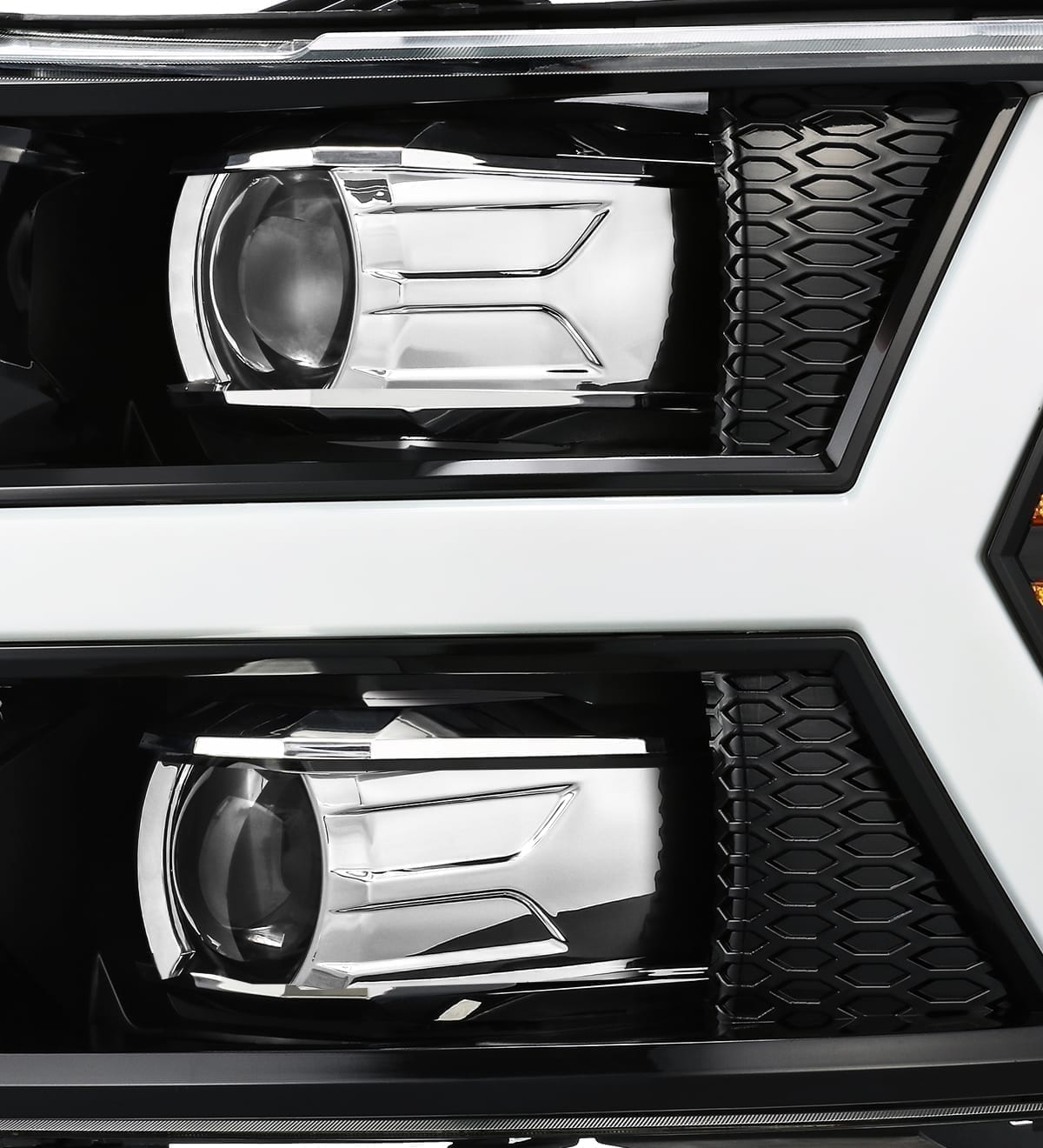 Phares projecteurs à LED Chevrolet Silverado série LUXX 07-13, noir de jais