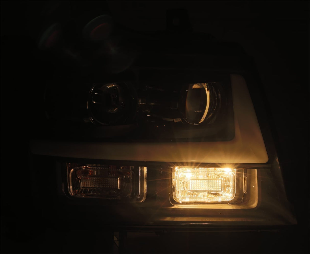Phares projecteurs à LED chromés de la série LUXX pour Chevrolet Tahoe/Suburban/Avalanche 07-14