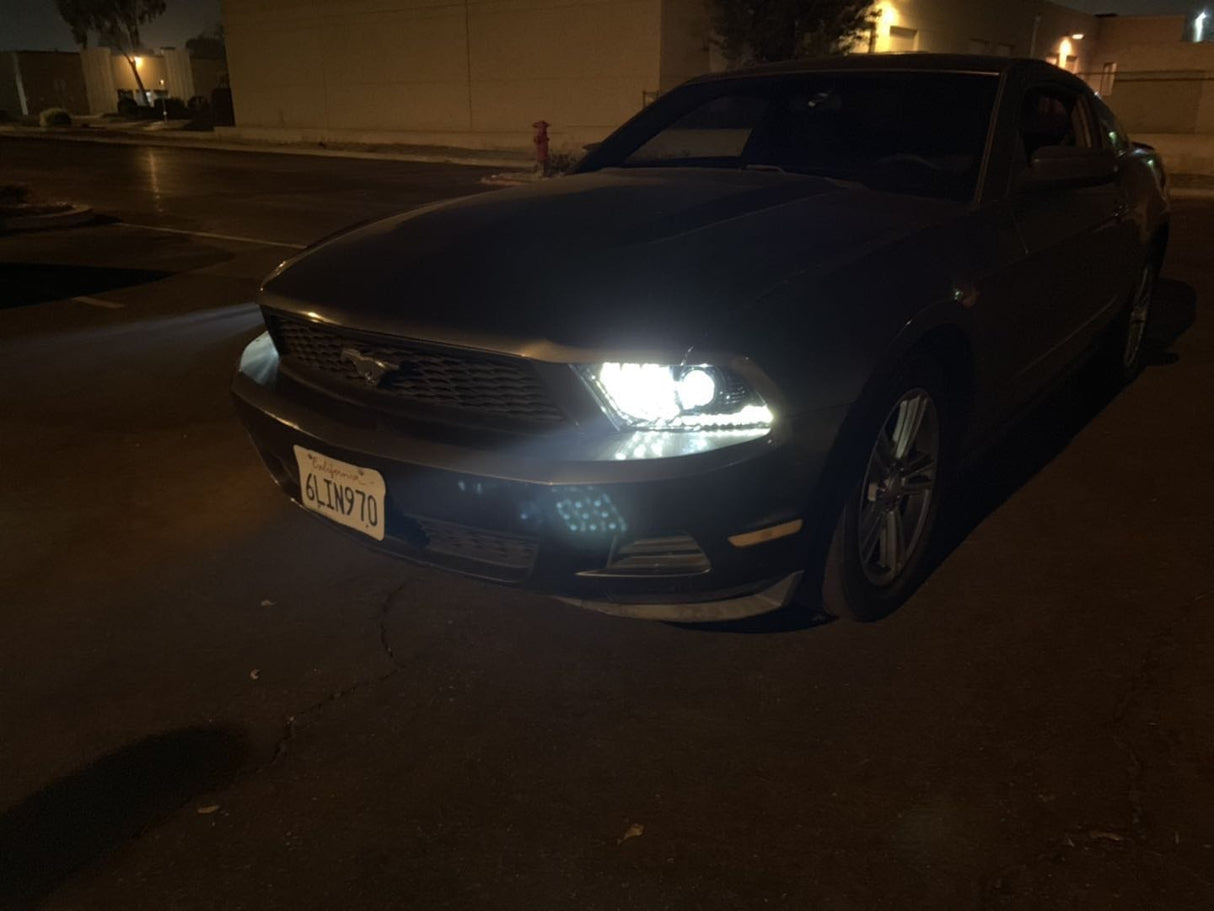 10-12 Ford Mustang LUXX-Series LED Projector Headlights Alpha-Black