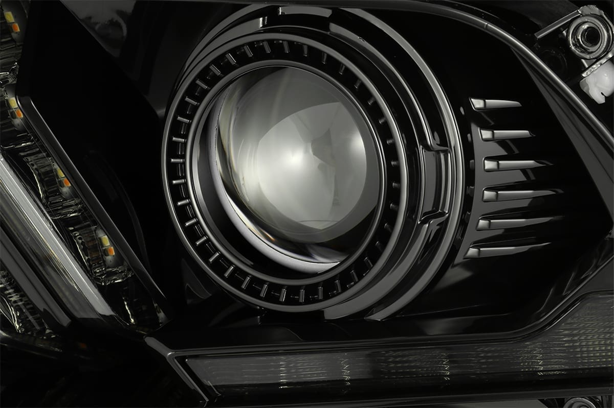 10-12 Ford Mustang LUXX-Series LED Projector Headlights Alpha-Black