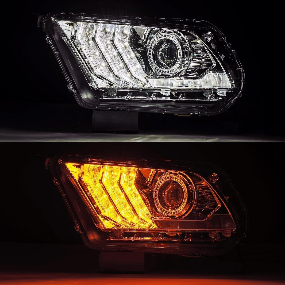 10-12 Ford Mustang PRO-Series Halogen Projector Headlights Chrome