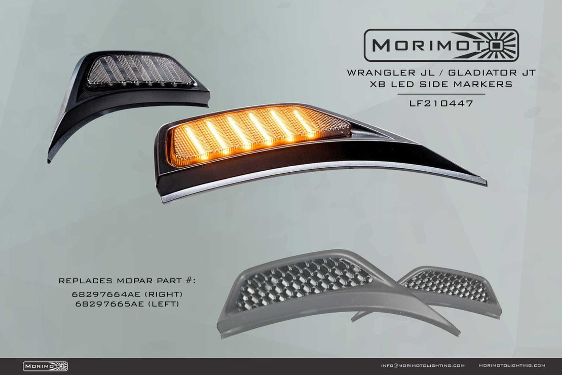 Feux de position latéraux à LED pour Jeep Wrangler JL/JT (2018+) XB