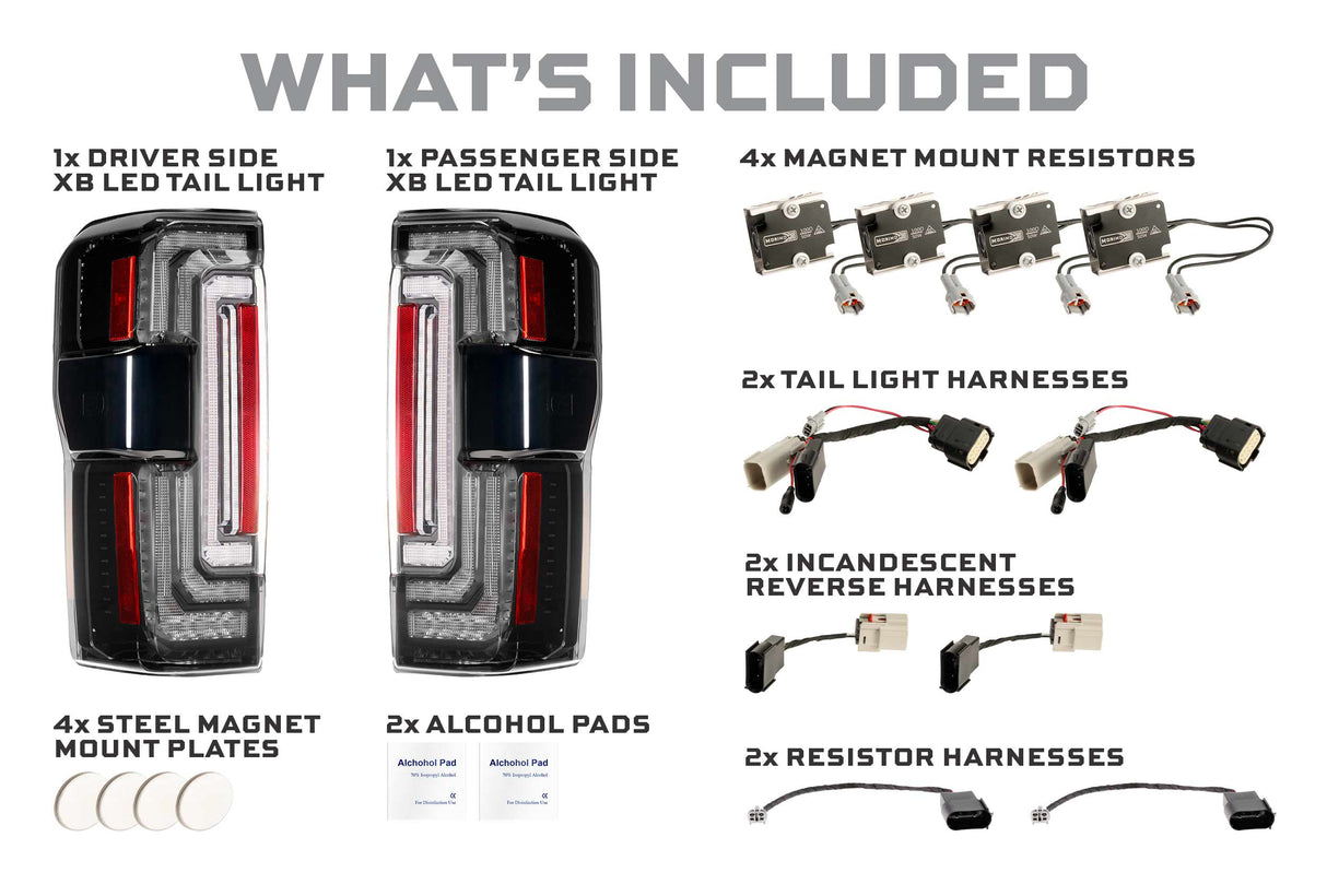 Feux arrière à LED pour Ford Super Duty (17-22) XB (fumés)