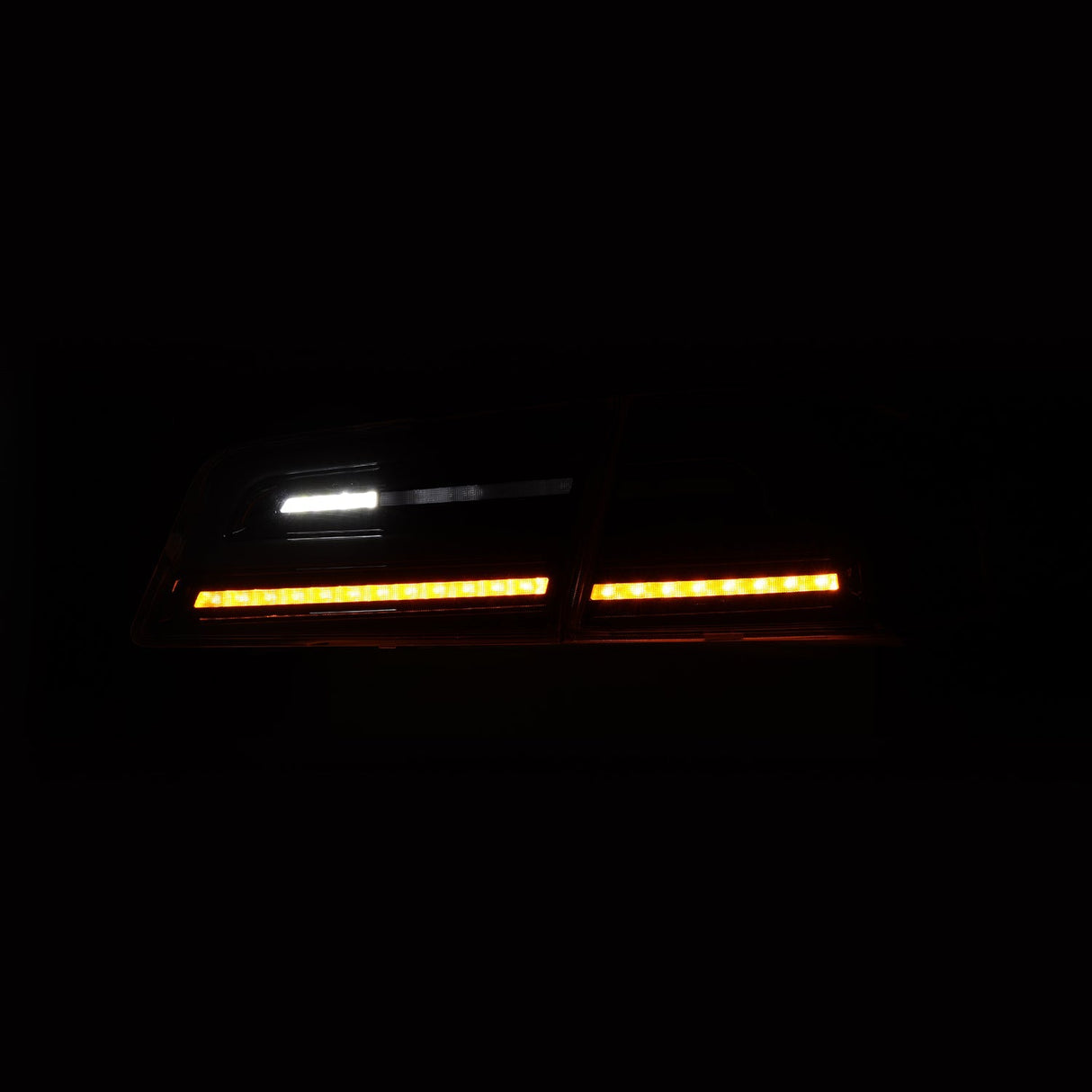 12-21 Tesla Model S LUXX-Series LED Tail Lights Alpha-Black (With Black Trunk Center Piece Replacement)
