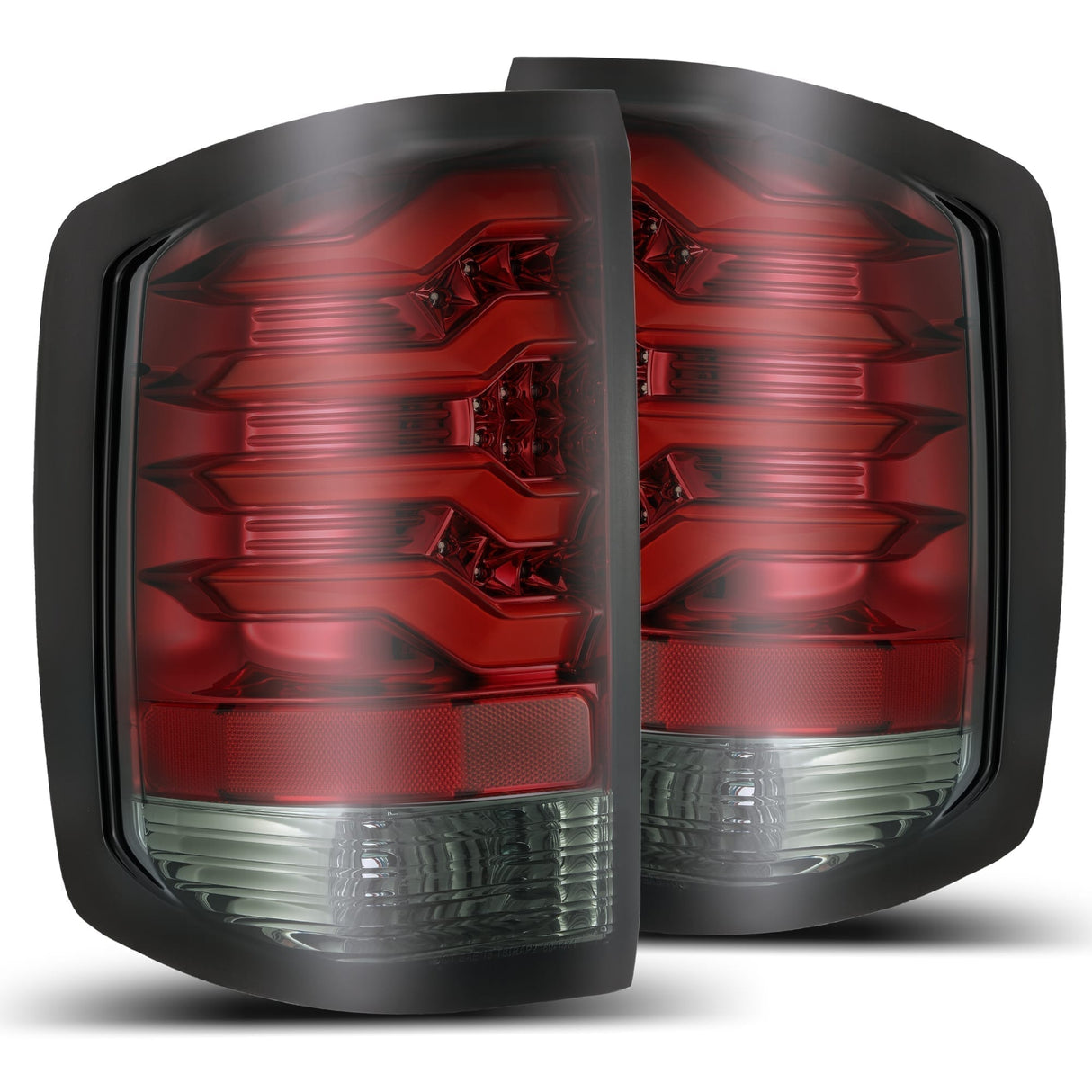 Feux arrière à DEL doubles PRO-Series pour Chevrolet Silverado 1500 (14-18) / Silverado 2500HD/3500HD (15-19) / GMC Sierra 3500HD (15-19) - Fumée rouge
