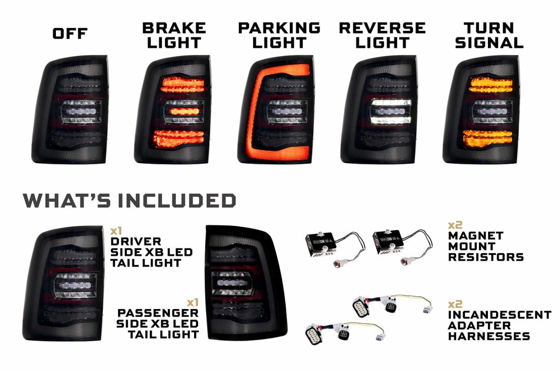 Ram HD (2019+) XB LED Tail Lights (Smoked)