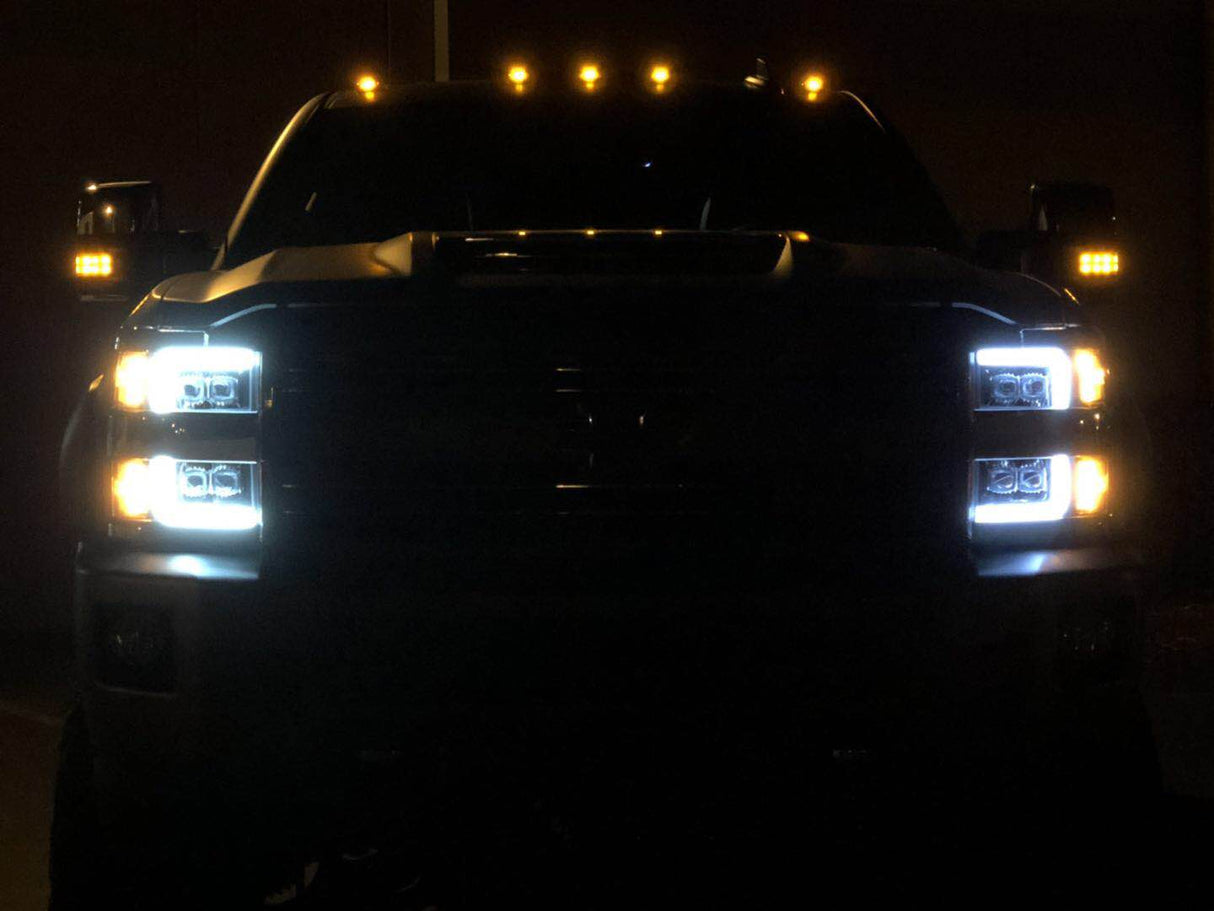 Phares projecteurs à LED chromés pour Chevrolet Silverado 2500HD/3500HD MK II série NOVA 15-19