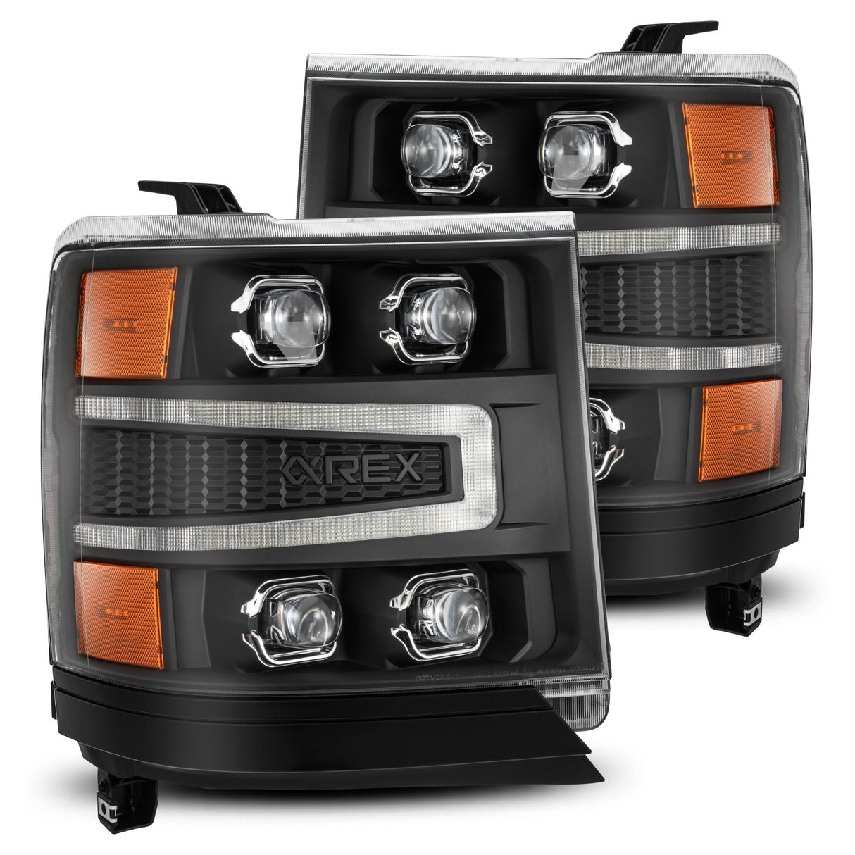 Phares projecteurs à LED noirs pour Chevrolet Silverado 1500 série NOVA 16-18