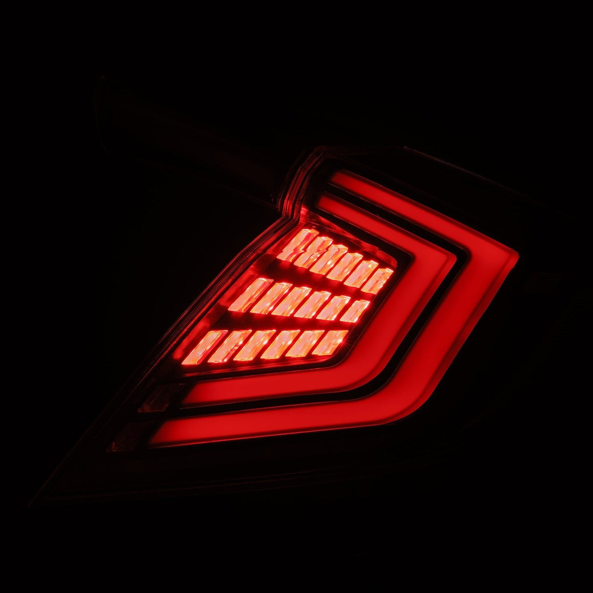 Feux arrière à LED prismatiques noirs pour Honda Civic Hatchback série NOVA 16-21