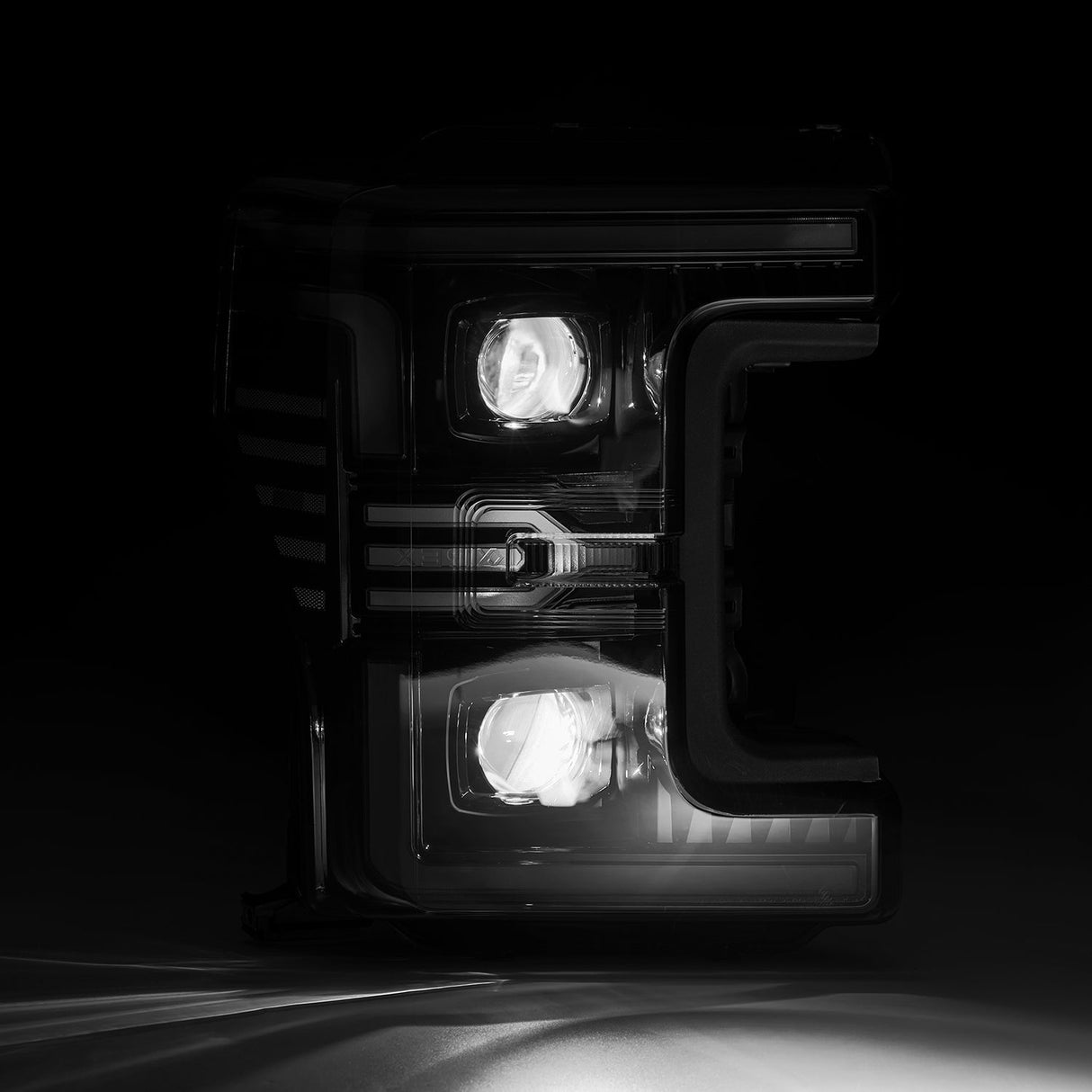 17-19 Ford Super Duty MKII LUXX-Series LED Projector Headlights Alpha-Black