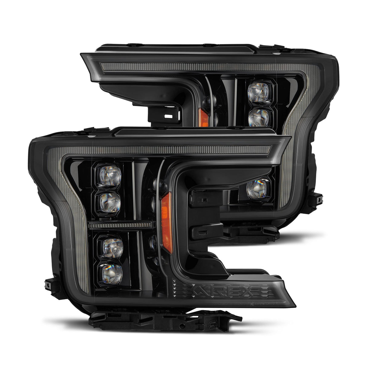 Phares projecteurs à LED série NOVA pour Ford F150 (modèle MK II, 14e génération) 18-20 Alpha-Black