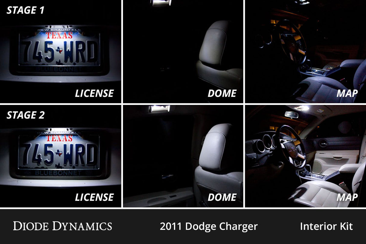 Kit LED intérieur pour Dodge Charger 2006-2010, blanc froid Stage 2