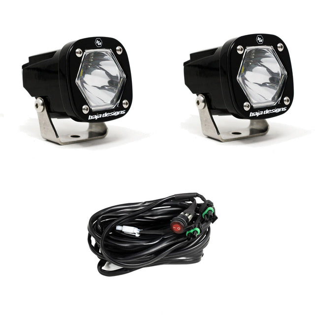 S1 Ambre Wide Cornering LED Light avec support de montage Paire Baja Designs