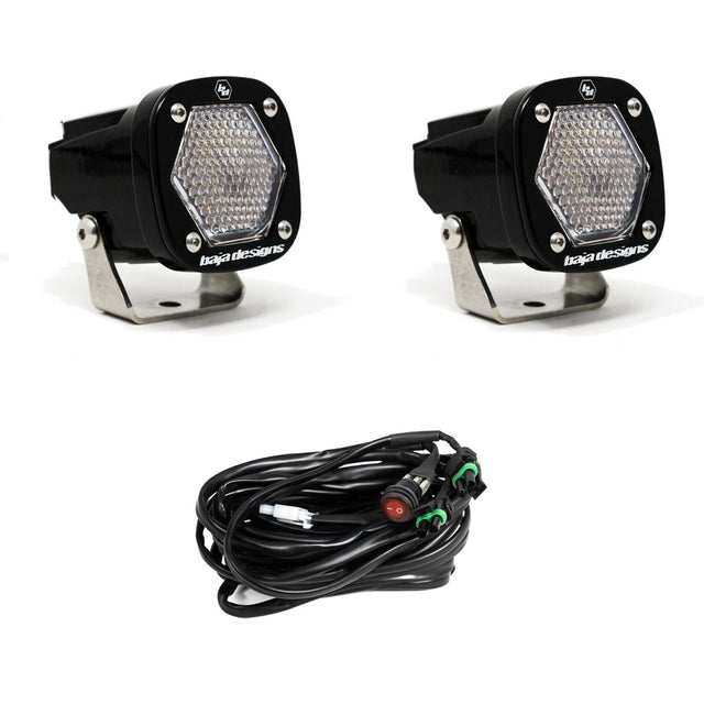 S1 Ambre Wide Cornering LED Light avec support de montage Paire Baja Designs