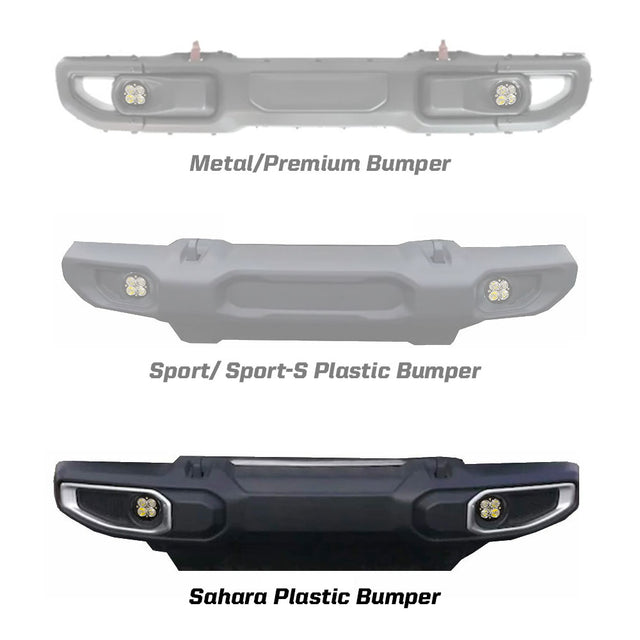 Jeep JL/JT Squadron-R SAE Fog Pocket Light Kit - Jeep 2020-2026 Gladiator; 2018-2026 Wrangler JL
