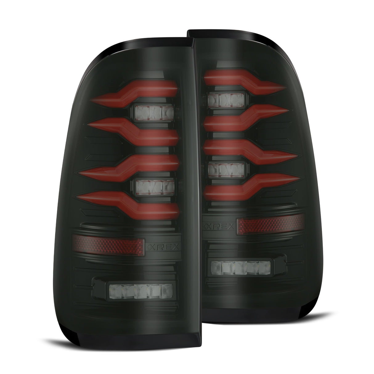 99-16 Ford Super Duty / 97-03 F150 LUXX-Series LED Tail Lights Black Red