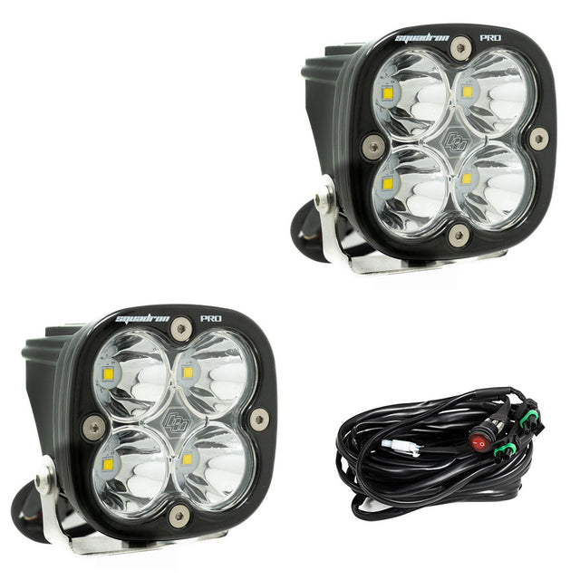 Paire de pods lumineux auxiliaires LED Squadron Pro noirs - Universels