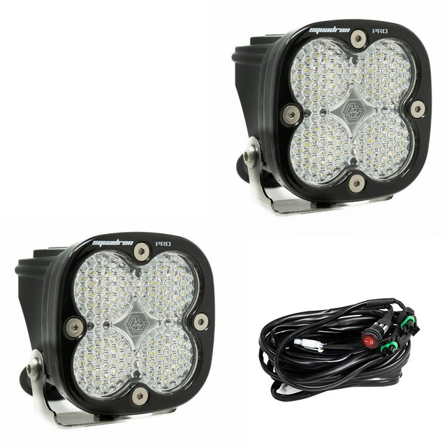 Paire de pods lumineux auxiliaires LED Squadron Pro noirs - Universels