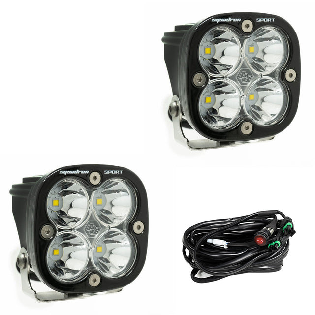 Paire de phares auxiliaires LED Squadron Sport noirs - Universel