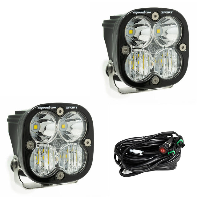 Paire de phares auxiliaires LED Squadron Sport noirs - Universel