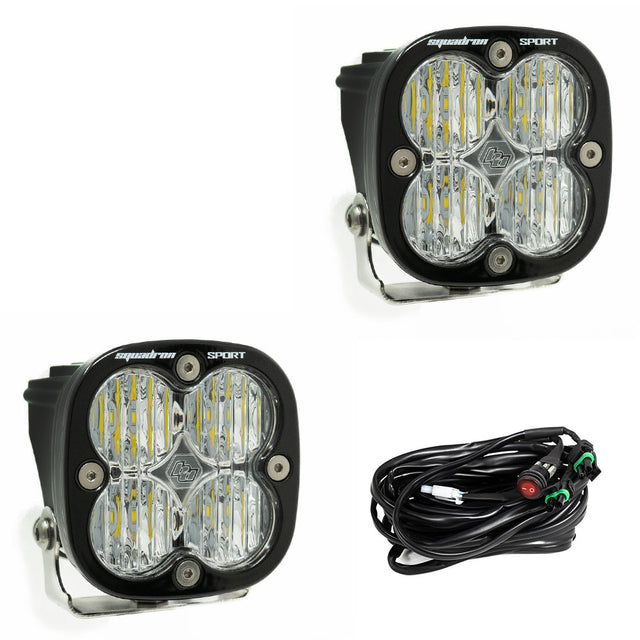 Paire de phares auxiliaires LED Squadron Sport noirs - Universel