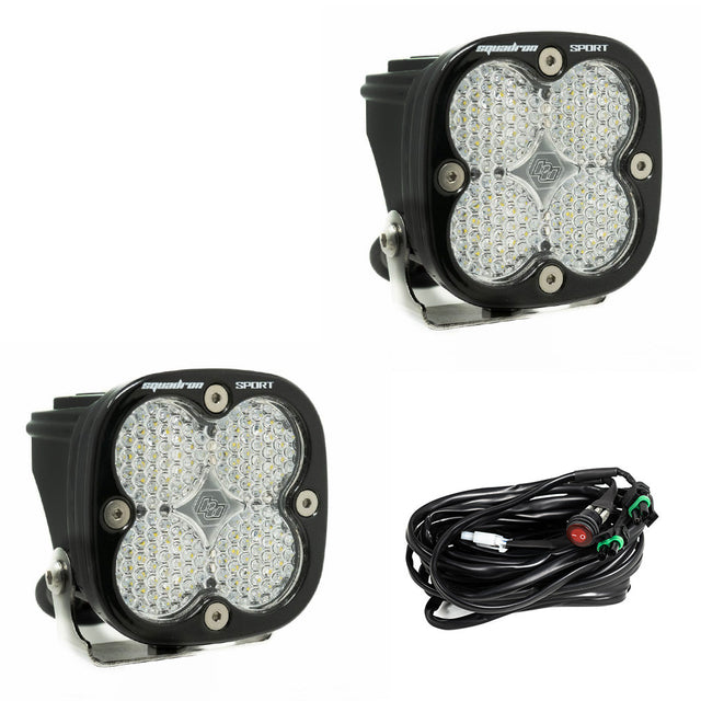 Paire de phares auxiliaires LED Squadron Sport noirs - Universel