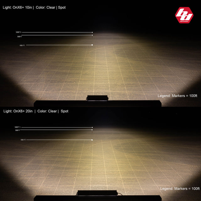 Barre lumineuse LED de 50 pouces, modèle de conduite large ambre, série OnX6, conceptions Baja