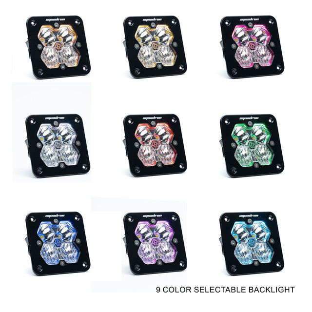 Mini-phare auxiliaire LED encastrable Squadron 2.0 Sport noir - Universel