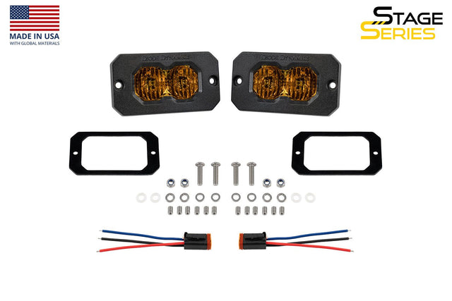 C2 2.0 Yellow Pro Flush Mount LED Pod (pair)