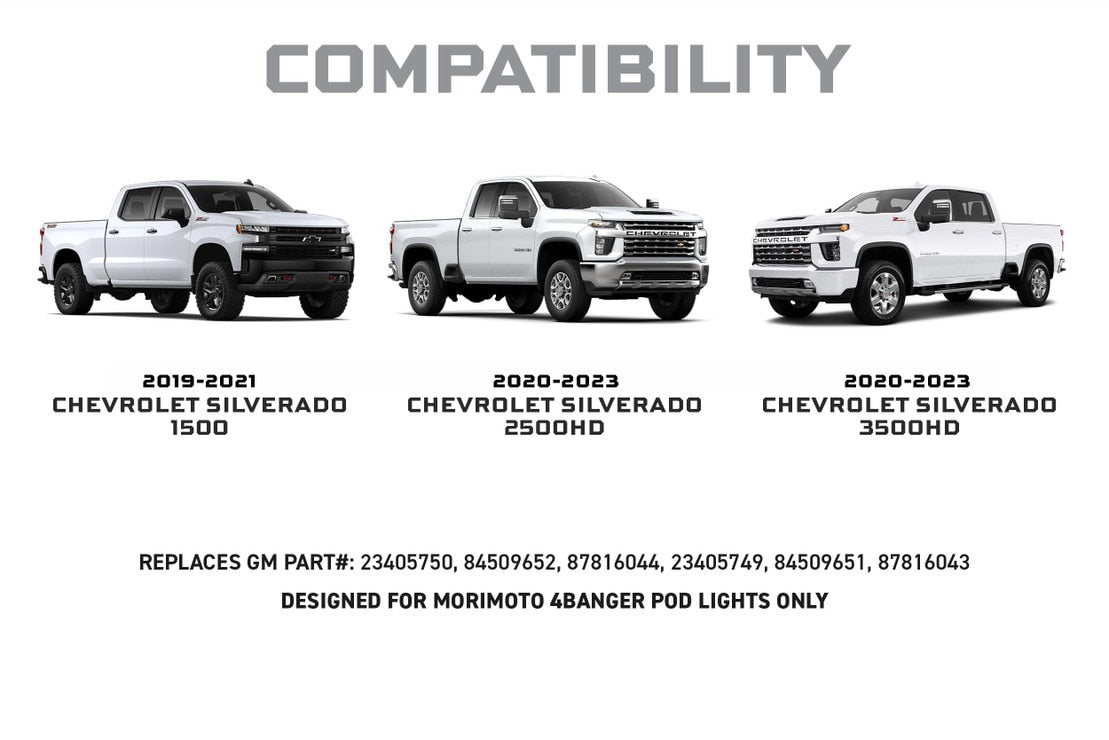 Chevrolet Silverado (14-15) : phares antibrouillard à DEL Morimoto 4banger
