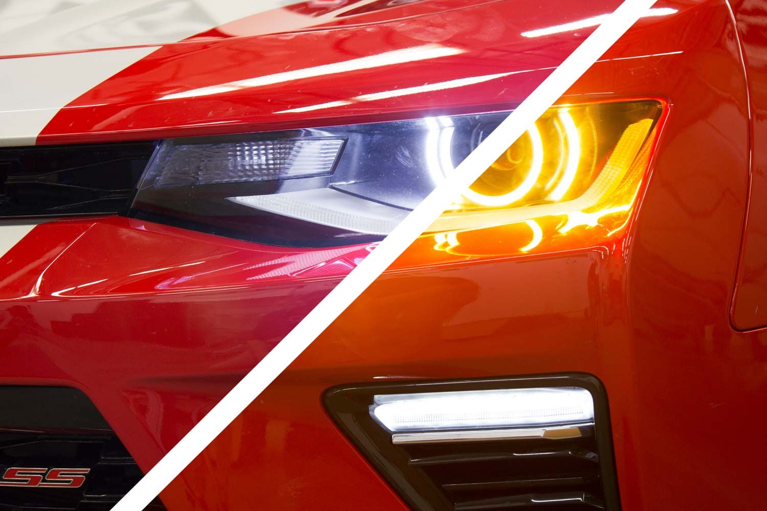 Premium Switchback LED Halos installed on a 2016-2018 Chevrolet Camaro