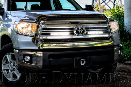 2014-2021 Toyota Tundra with LED Driving Light Kit installed behind grille
