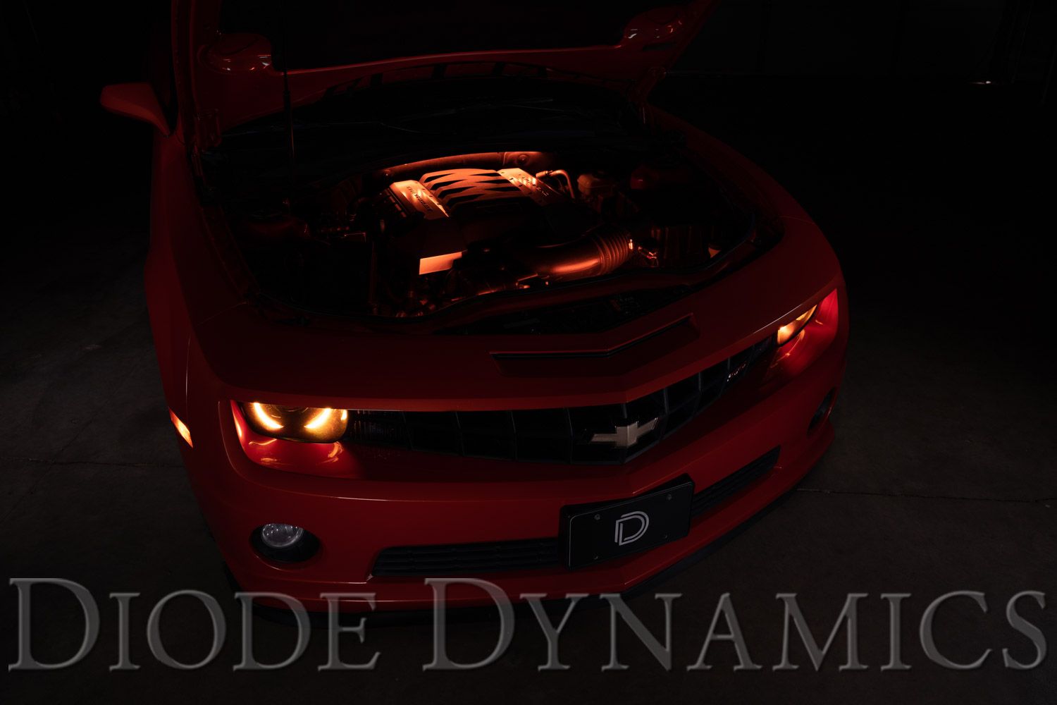 RGBW Multicolor Engine Bay LED Kit installed on a Chevy Camaro