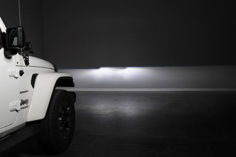 LED headlight beam pattern on wall for aiming