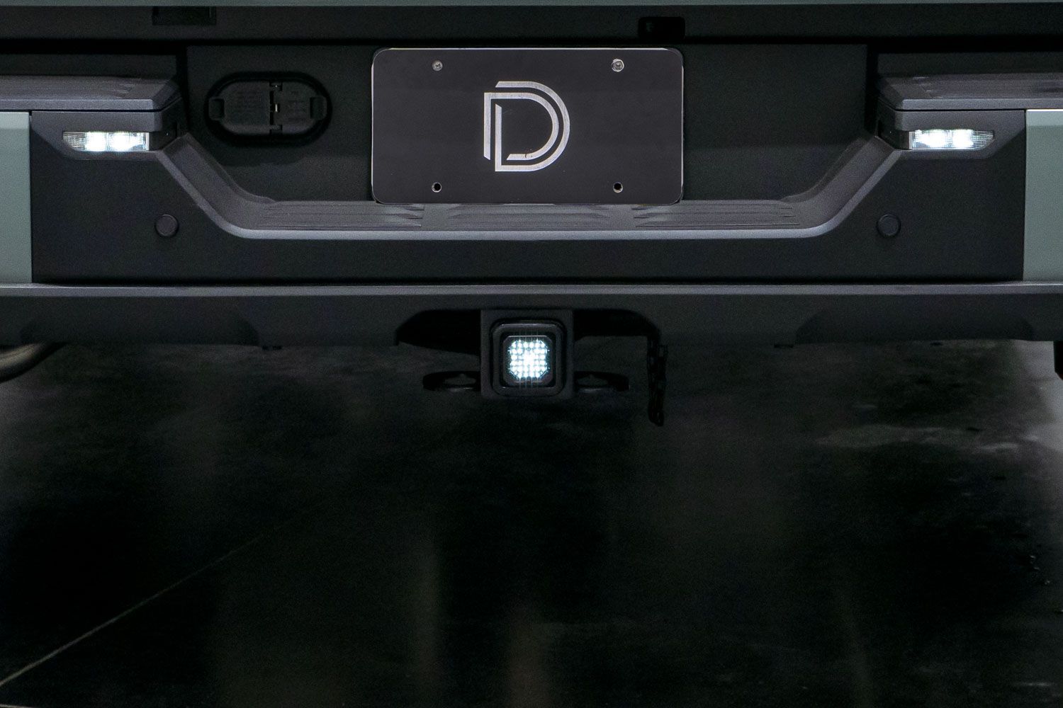 4-Pin HitchMount LED Pod Reverse Kit installed in a trailer hitch receiver