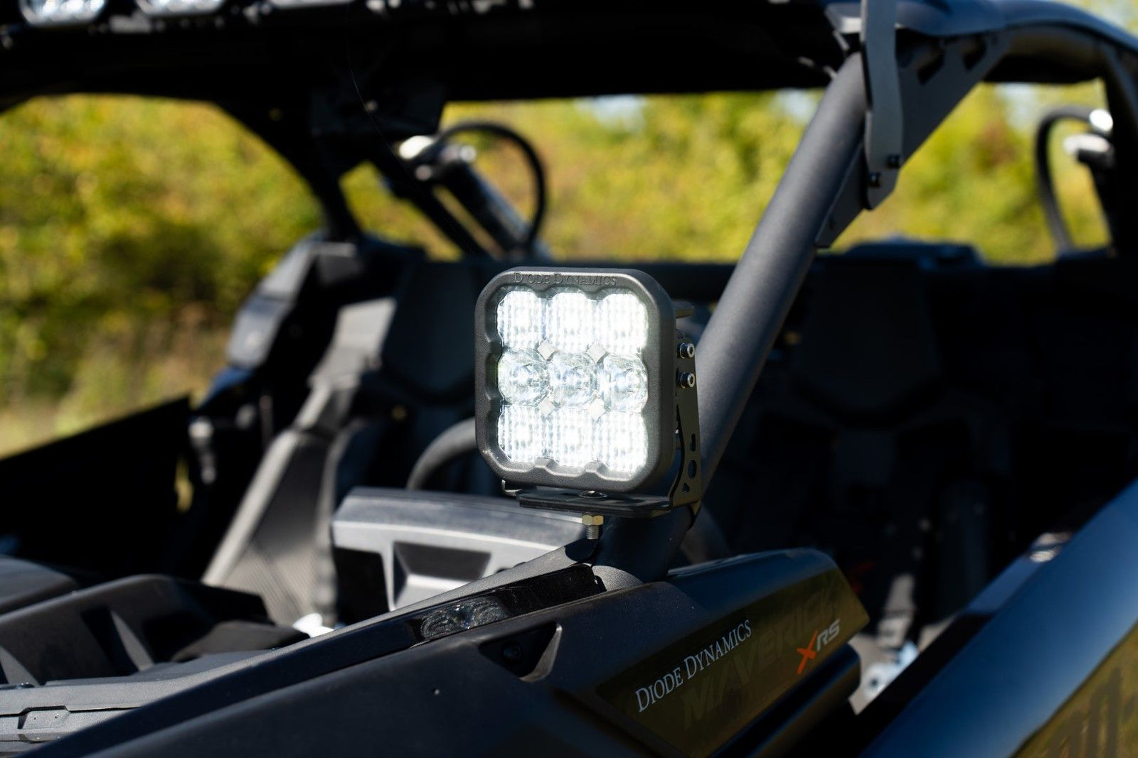 2017-2025 Can-Am Maverick X3 with Stage Series A-Pillar Pod Kit installed