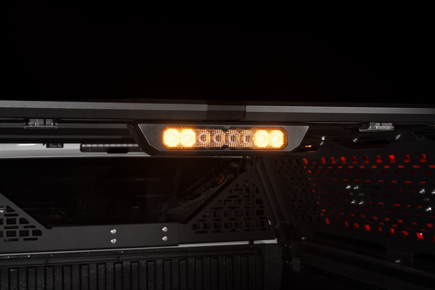 Diode Dynamics Kuat IBEX Bed Rack with SS10 Chase Light Kit installed on a truck