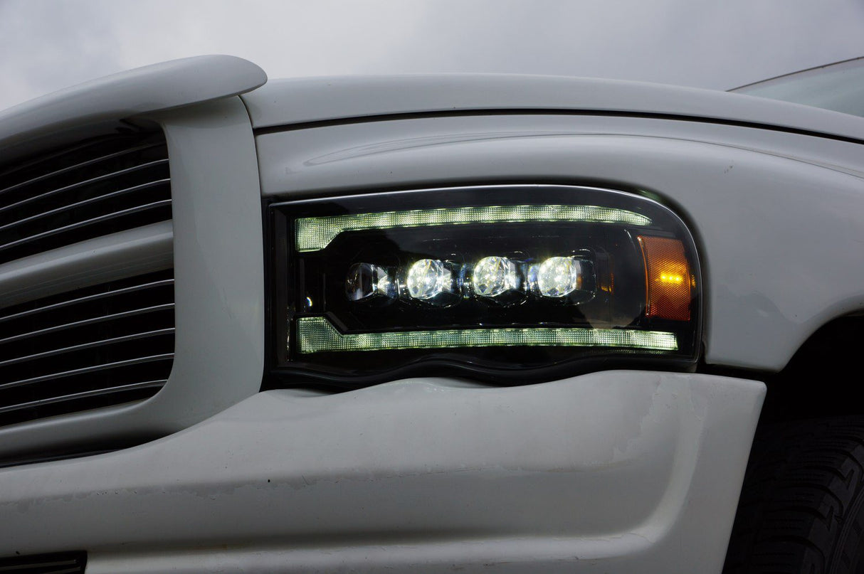 Phares de projecteur à LED Alpha-Black pour Dodge Ram série NOVA 02-05