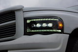 Phares de projecteur à LED Alpha-Black pour Dodge Ram série NOVA 02-05