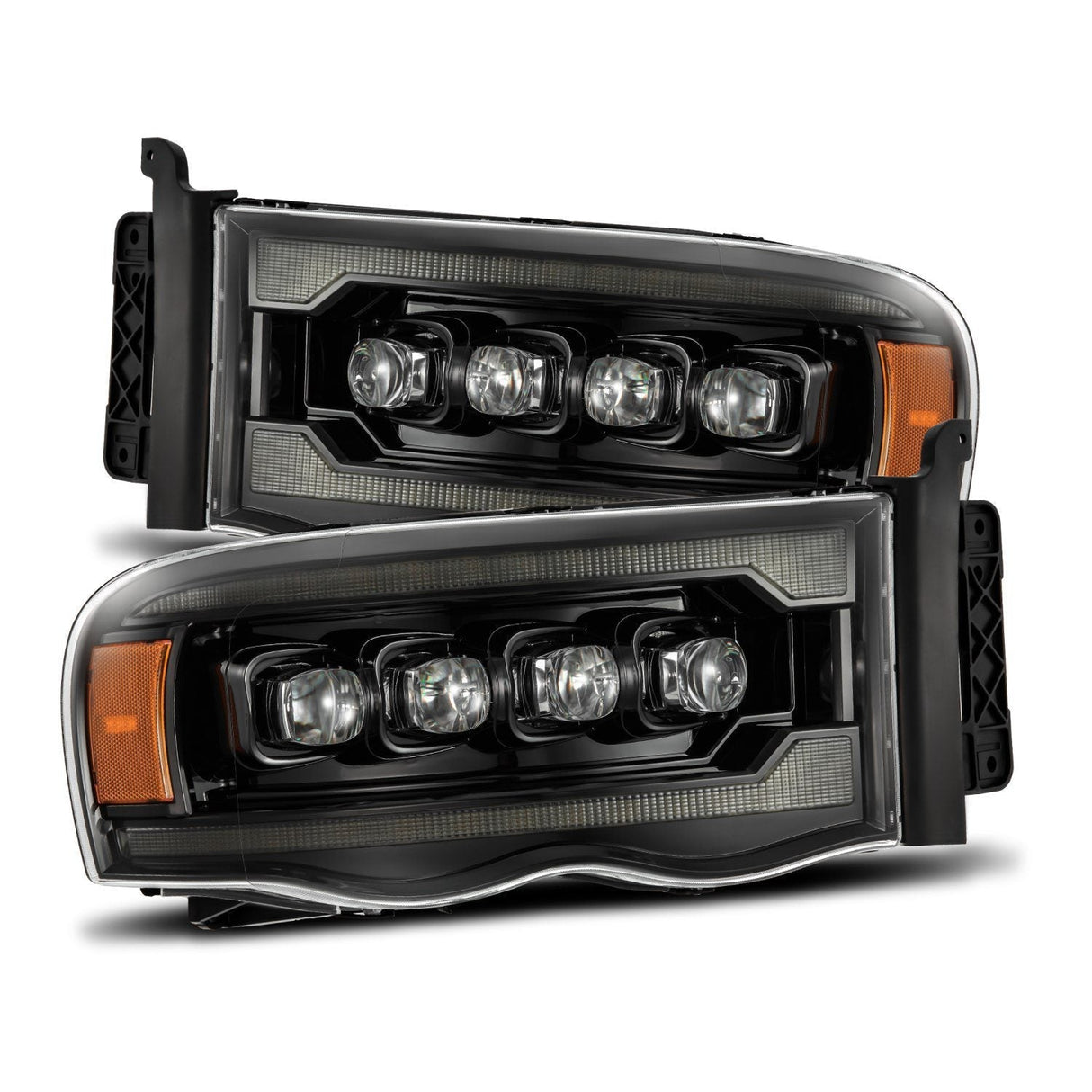 Phares de projecteur à LED Alpha-Black pour Dodge Ram série NOVA 02-05