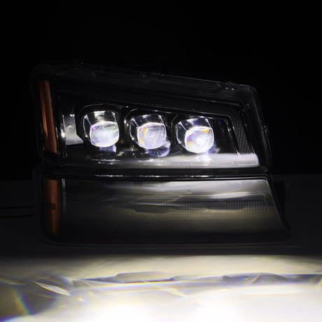 03-06 Chevrolet Silverado/02-06 Avalanche (without body cladding) NOVA-Series LED Projector Headlights Alpha-Black