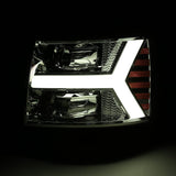 Phares projecteurs à LED chromés pour Chevrolet Silverado série LUXX 07-13