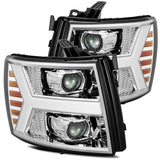 Phares projecteurs à LED chromés pour Chevrolet Silverado série LUXX 07-13