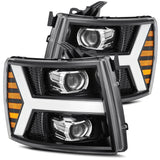 Phares projecteurs à LED Chevrolet Silverado série LUXX 07-13, noir de jais