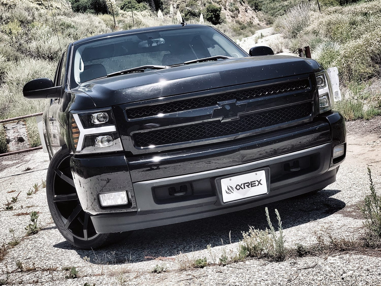 Phares projecteurs à LED Chevrolet Silverado série LUXX 07-13, noir de jais