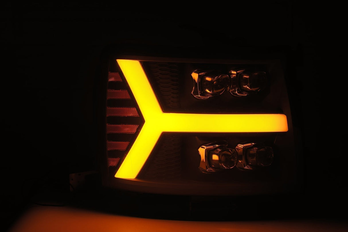 Phares projecteurs à LED noirs pour Chevrolet Silverado série NOVA 2007-2013