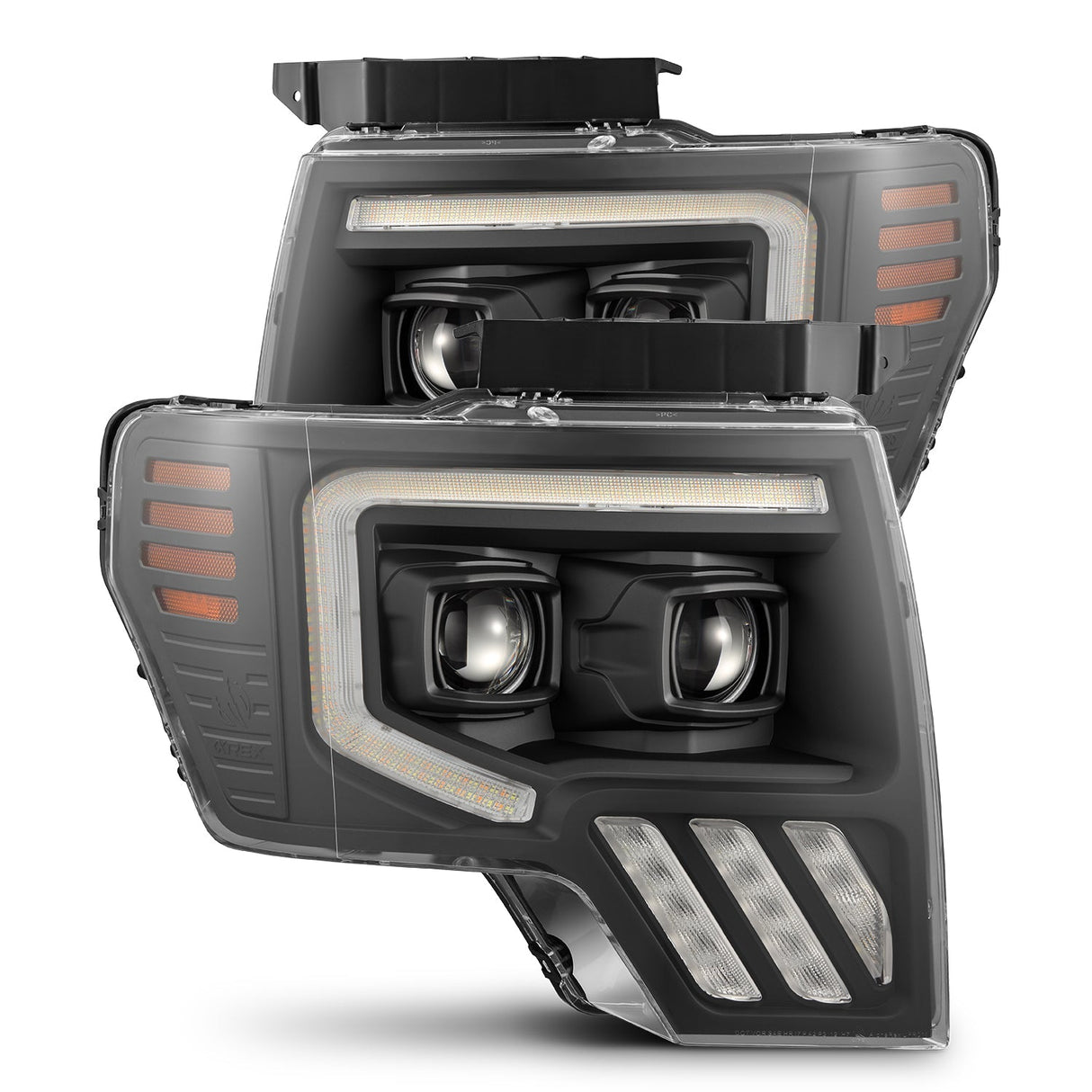 Phares halogènes projecteurs noirs pour Ford F150 MKII série PRO 09-14
