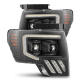 Phares halogènes projecteurs noirs pour Ford F150 MKII série PRO 09-14